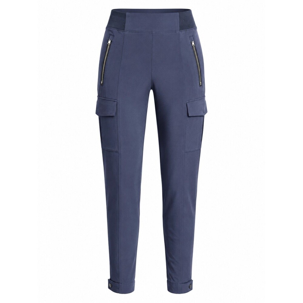 Athleta Blue Gray Cargo Pants Women's Size 0 Tapered 28" Inseam Pockets NWOT